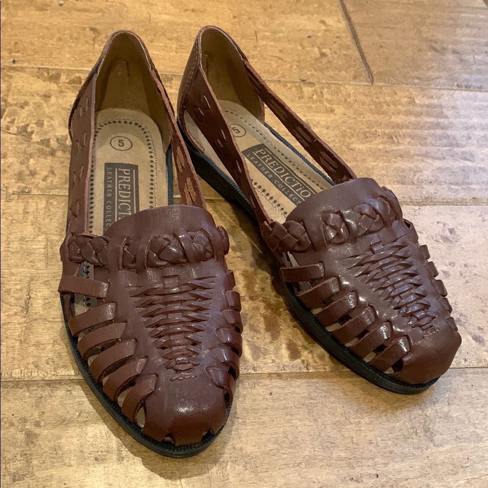 Brown Leather Women’s Huarache Shoes